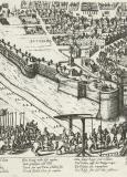 1585, de hertog van Parma trekt Antwerpen binnen. De stad is gevallen, een bepalend moment in de geschiedenis van het Nederlands in Vlaanderen.
